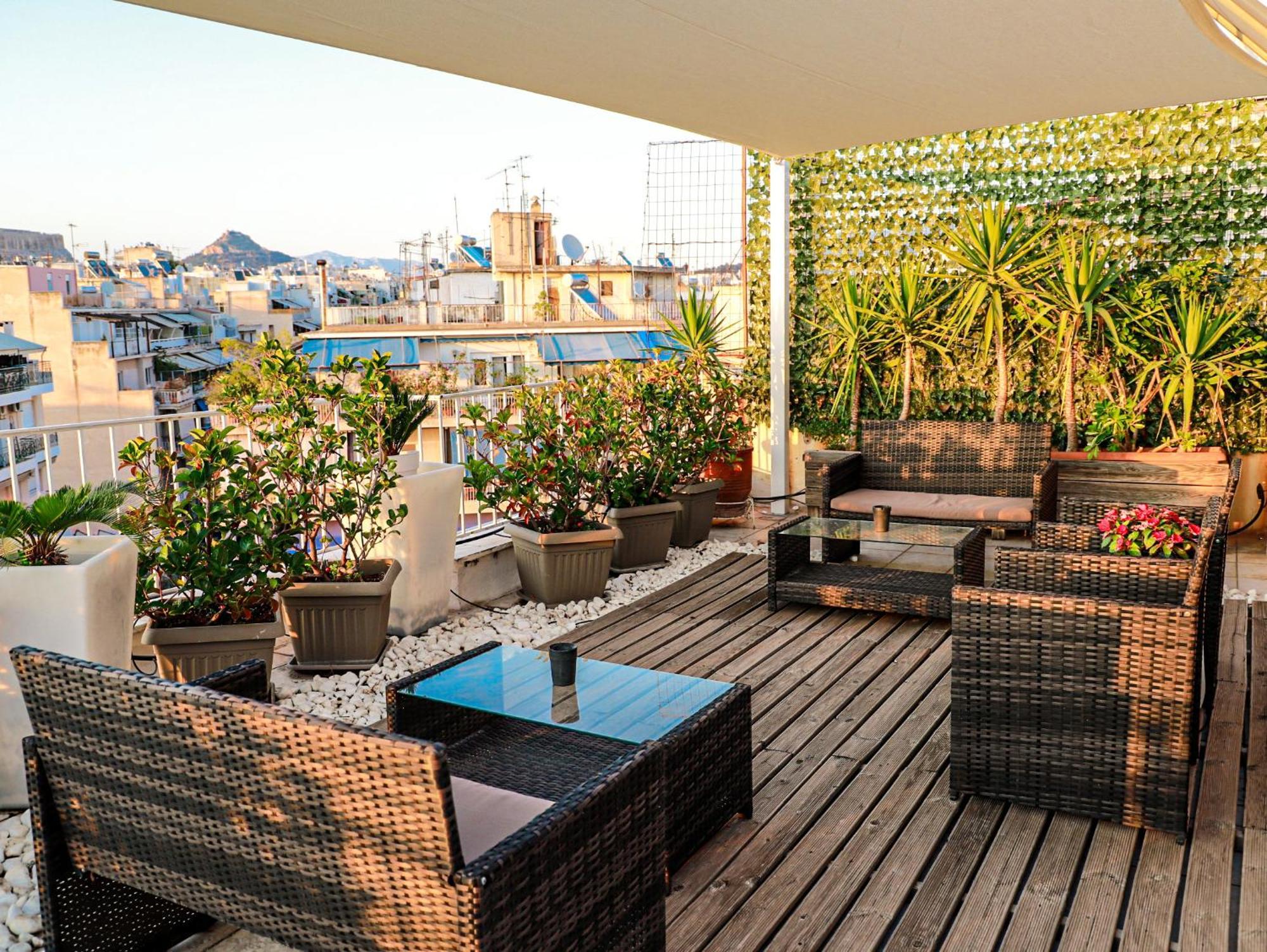 Renovated Studio With Roof Garden Access, 15 M Walk To Acropolis Appartement Athene Buitenkant foto